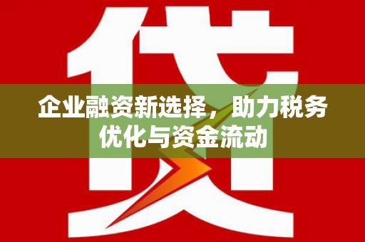 小港企业融资新选择，助力税务优化与资金流动