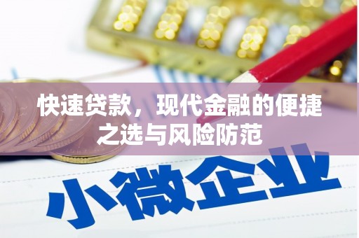小港快速贷款，现代金融的便捷之选与风险防范