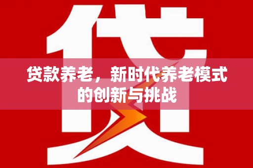 小港贷款养老，新时代养老模式的创新与挑战