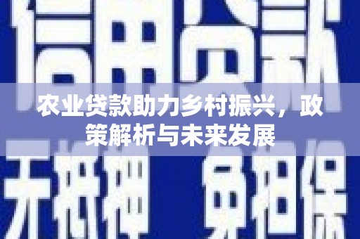 小港农业贷款助力乡村振兴，政策解析与未来发展