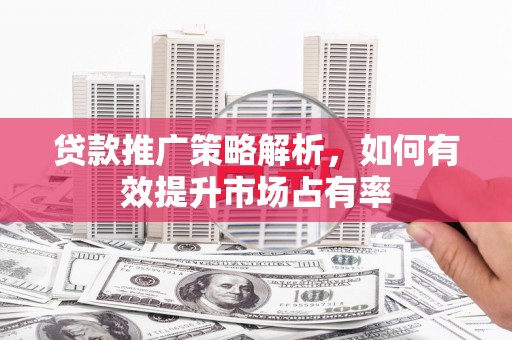 小港贷款推广策略解析，如何有效提升市场占有率