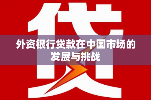 小港外资银行贷款在中国市场的发展与挑战