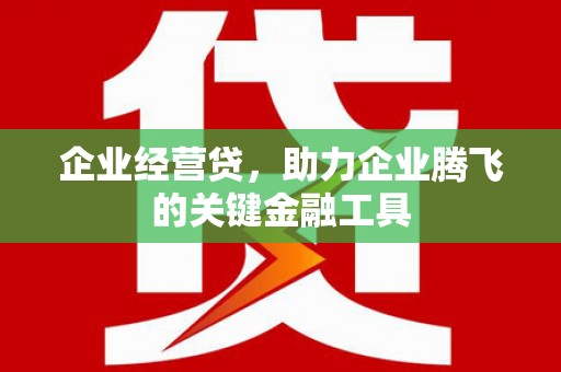 小港企业经营贷，助力企业腾飞的关键金融工具