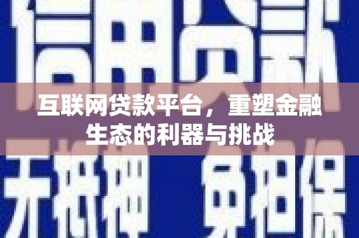 小港互联网贷款平台，重塑金融生态的利器与挑战