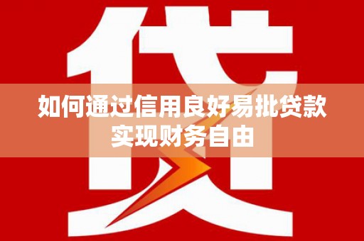 小港如何通过信用良好易批贷款实现财务自由